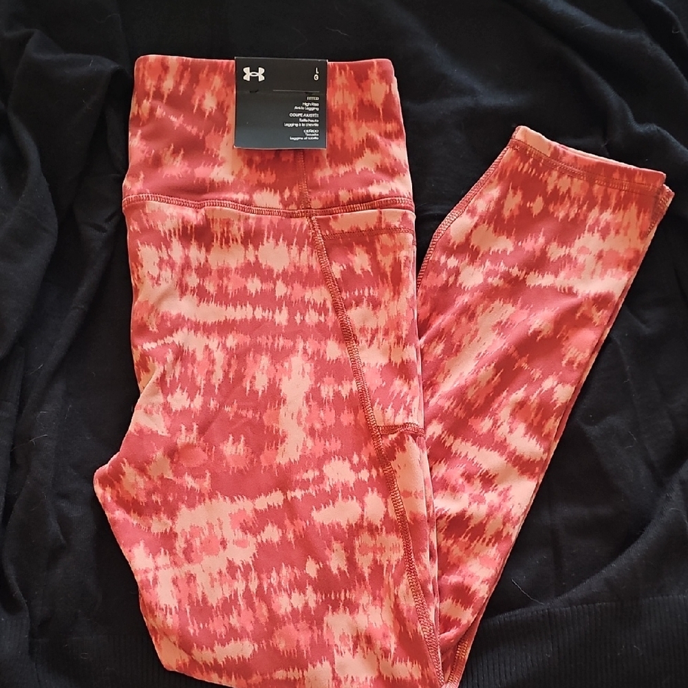 Under Armour Coral and Maroon And Blush Tie-Dye Performance Leggings